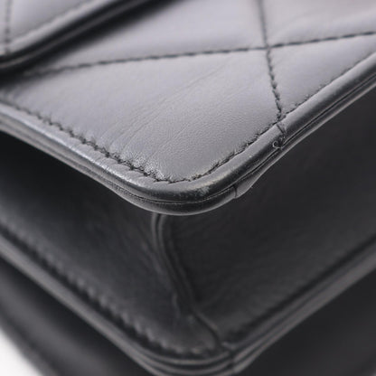 CHANEL Matelasse Lambskin Shoulder Bag Black