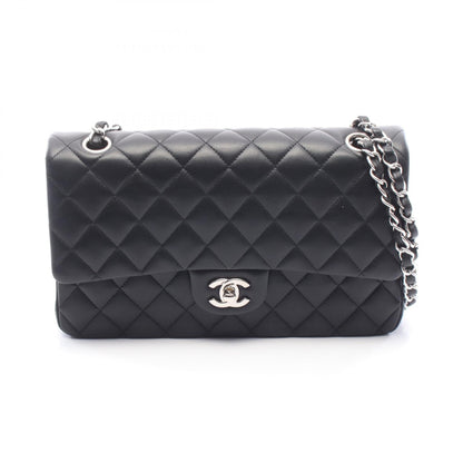 CHANEL Matelassé Double Black Lambskin Shoulder Bag