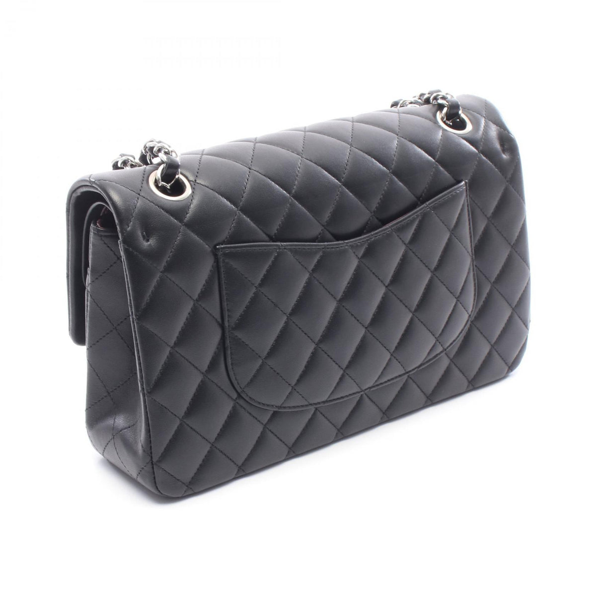 CHANEL Matelassé Double Black Lambskin Shoulder Bag