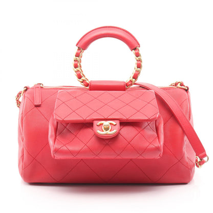 CHANEL Matelasse Caviar Skin Bag Red