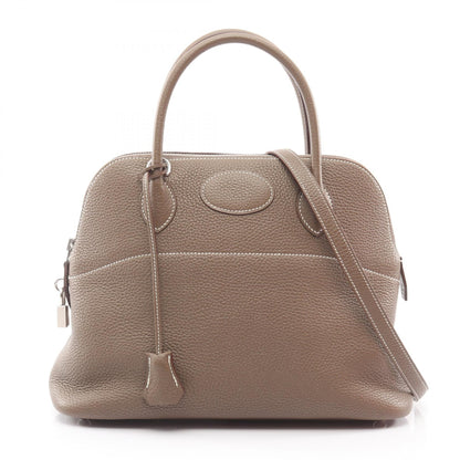 HERMES Bolide 31 Taupe Leather Handbag