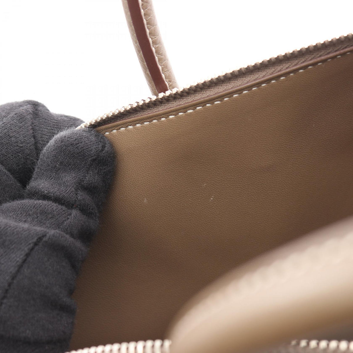 HERMES Bolide 31 Taupe Leather Handbag