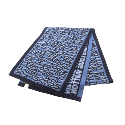 LOUIS VUITTON Echarpe LV Tag Wool Scarf Navy Blue