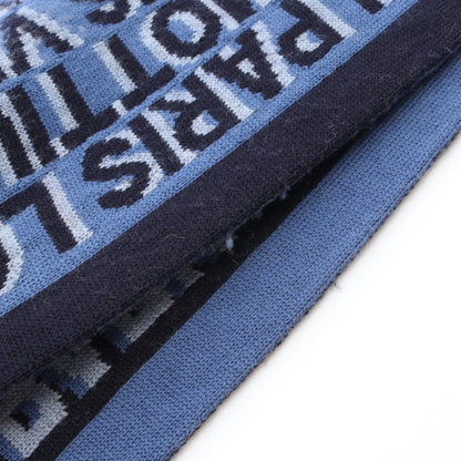 LOUIS VUITTON Echarpe LV Tag Wool Scarf Navy Blue