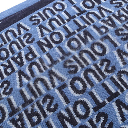 LOUIS VUITTON Echarpe LV Tag Wool Scarf Navy Blue