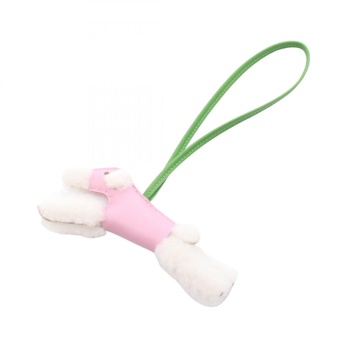 HERMES Buddy Charm Agneau Shearling Pink