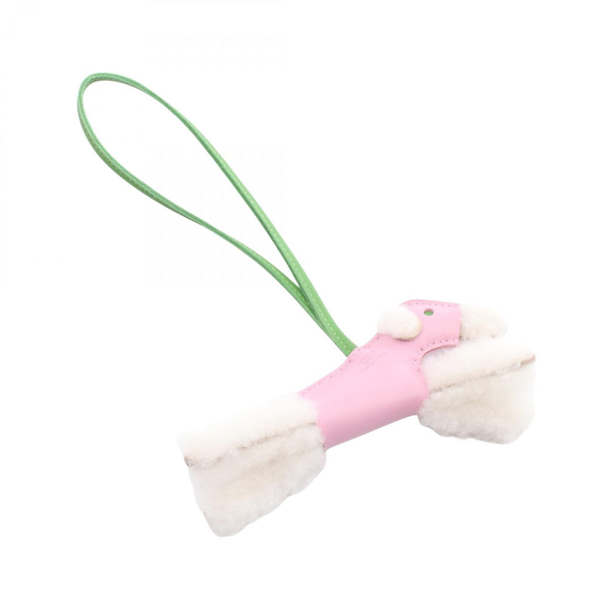 HERMES Buddy Charm Agneau Shearling Pink