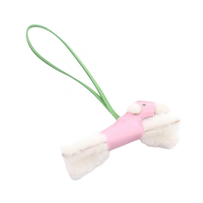 HERMES Buddy Charm Agneau Shearling Pink