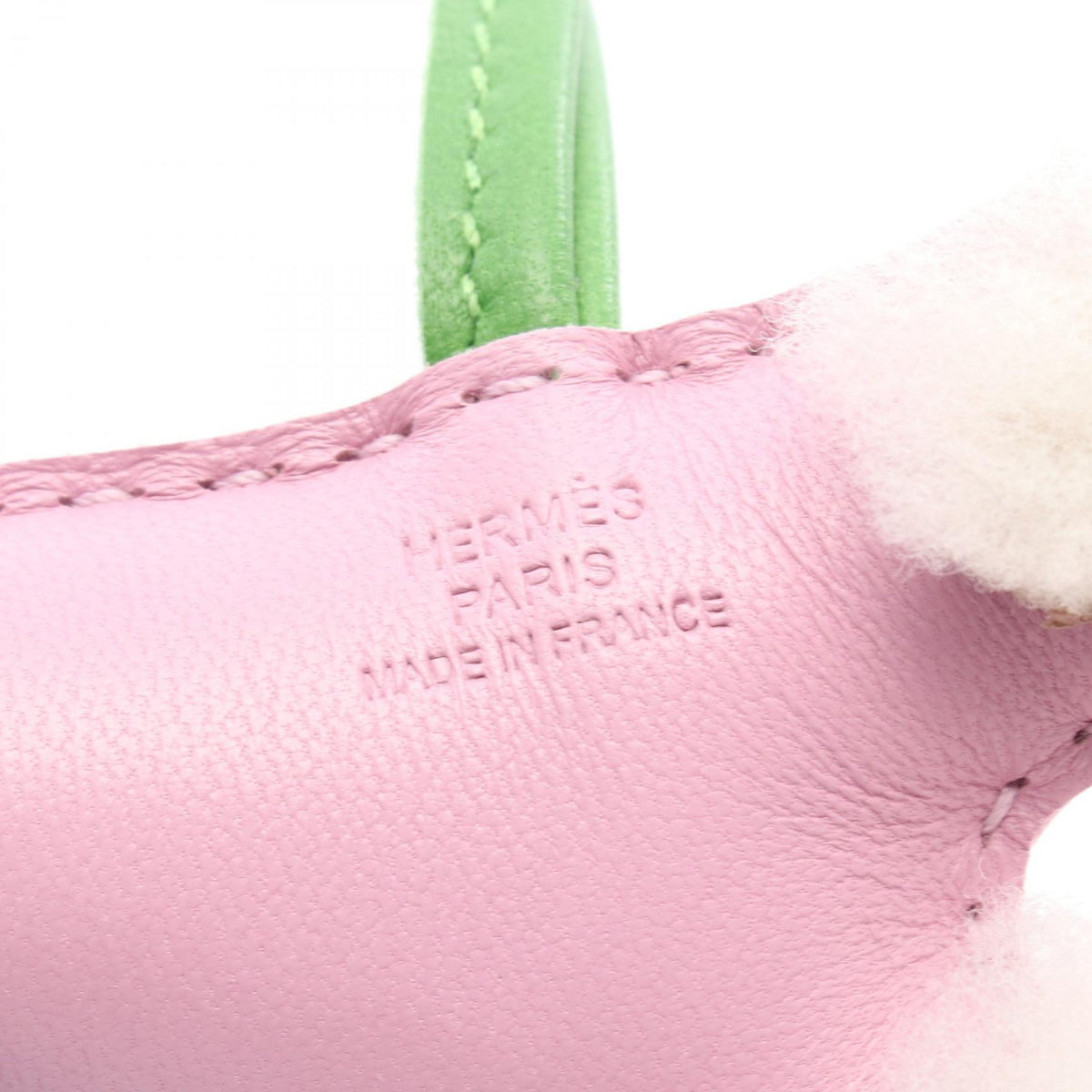 HERMES Buddy Charm Agneau Shearling Pink