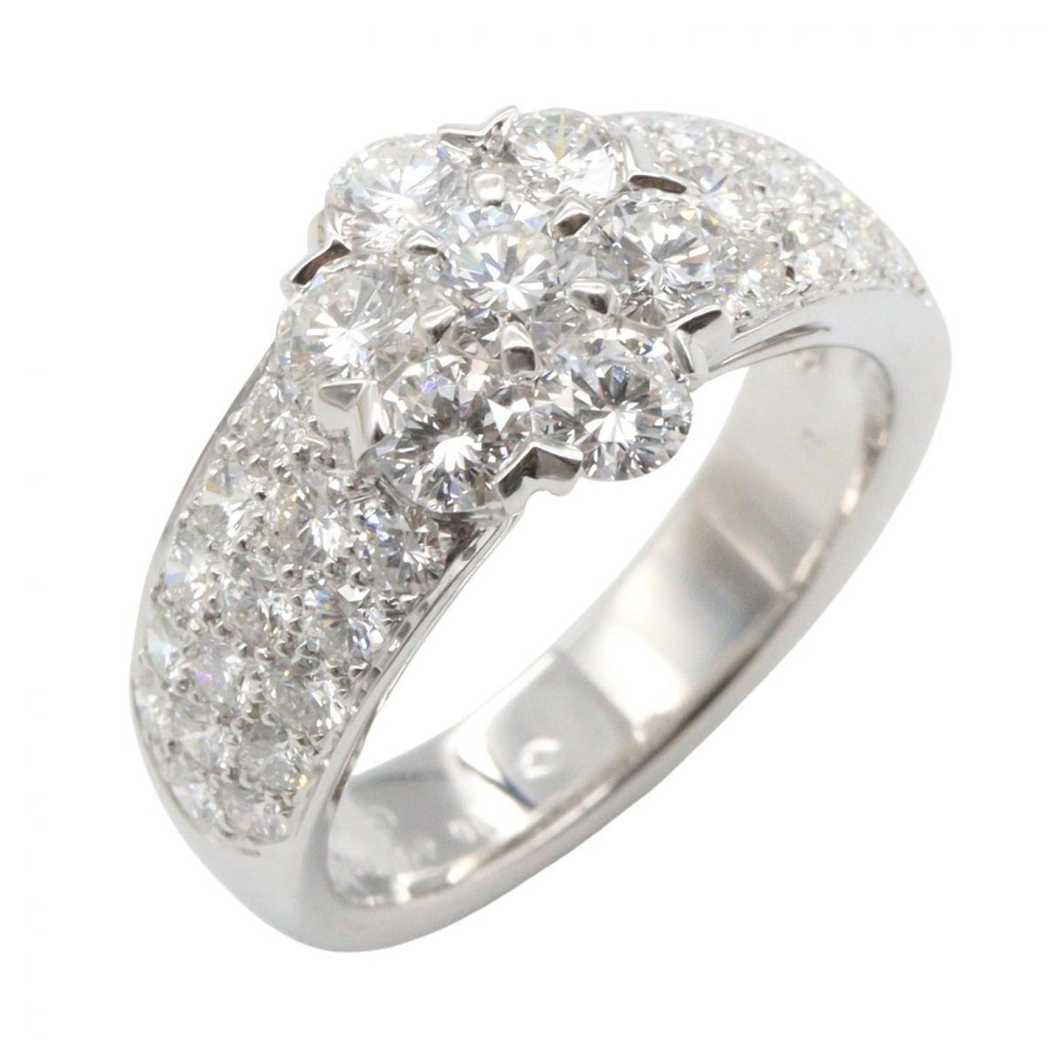 Van Cleef & Arpels Fleurette Diamond K18WG Ring Size JP 10.5