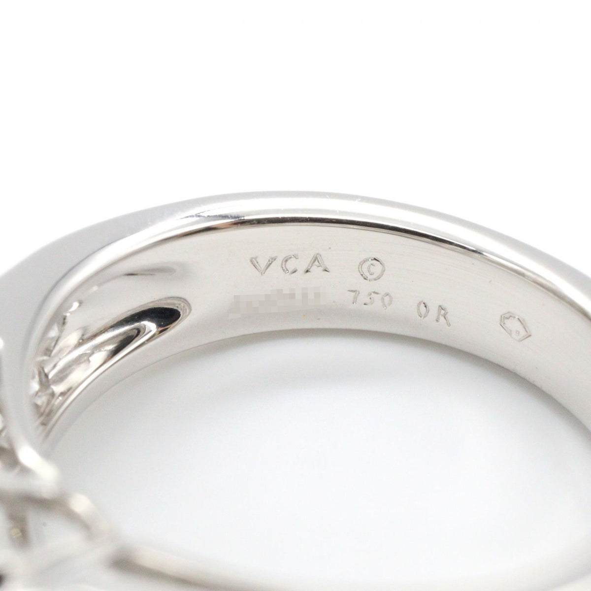 Van Cleef & Arpels Fleurette Diamond K18WG Ring Size JP 10.5