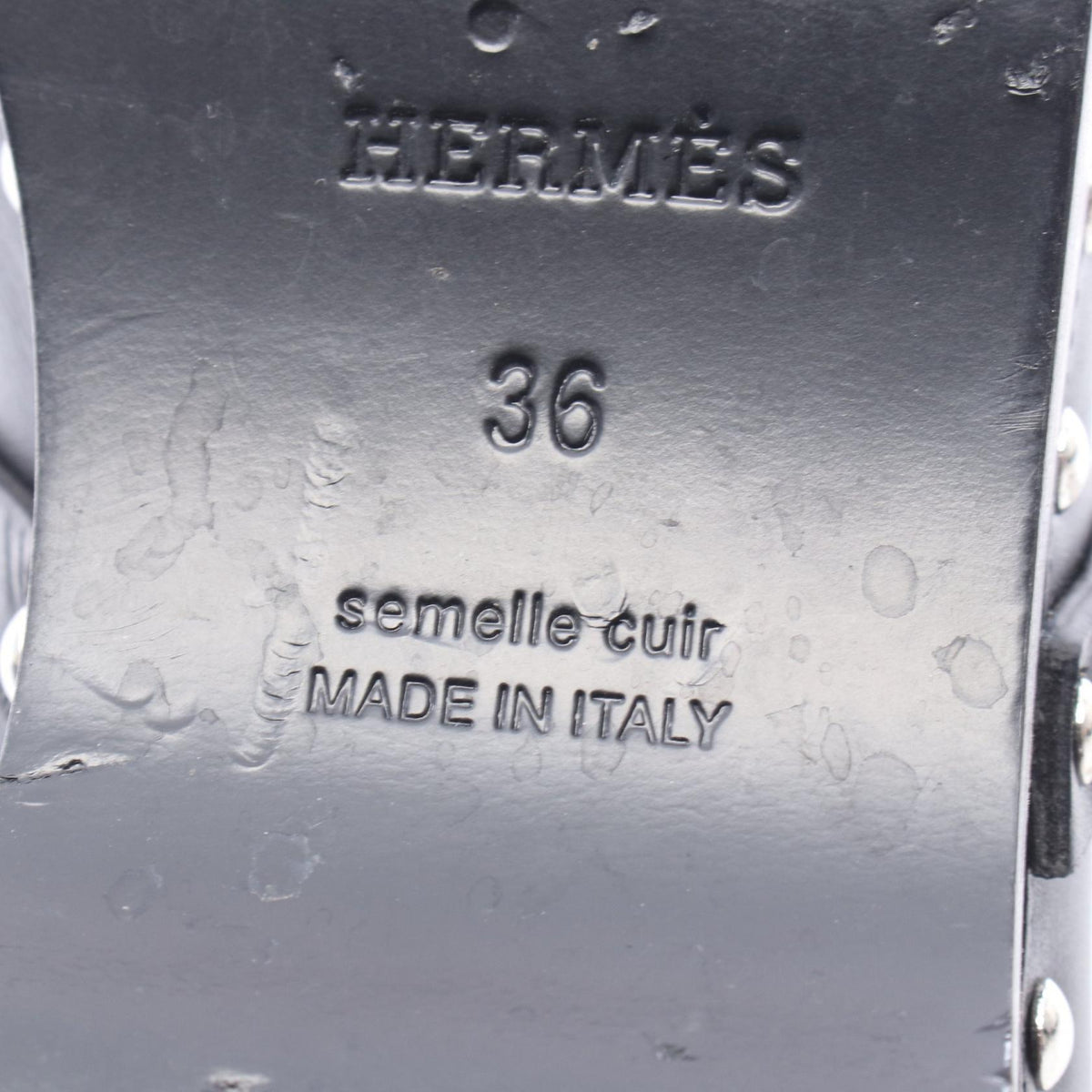HERMES Carlotta Kelly Buckle Clog Sandals Size 36