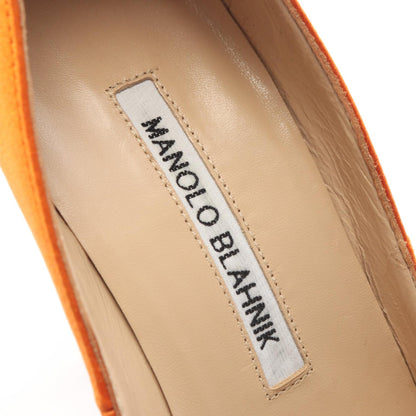MANOLO BLAHNIK HANGISI Fabric Heels Orange Size 35