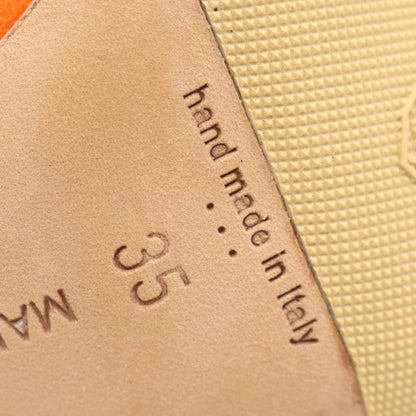 MANOLO BLAHNIK HANGISI Fabric Heels Orange Size 35