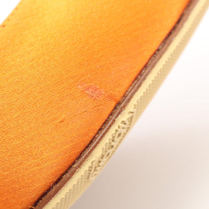 MANOLO BLAHNIK HANGISI Fabric Heels Orange Size 35