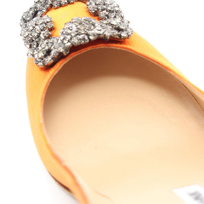 MANOLO BLAHNIK HANGISI Fabric Heels Orange Size 35