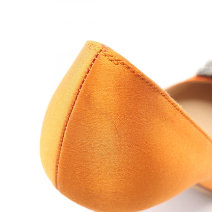 MANOLO BLAHNIK HANGISI Fabric Heels Orange Size 35