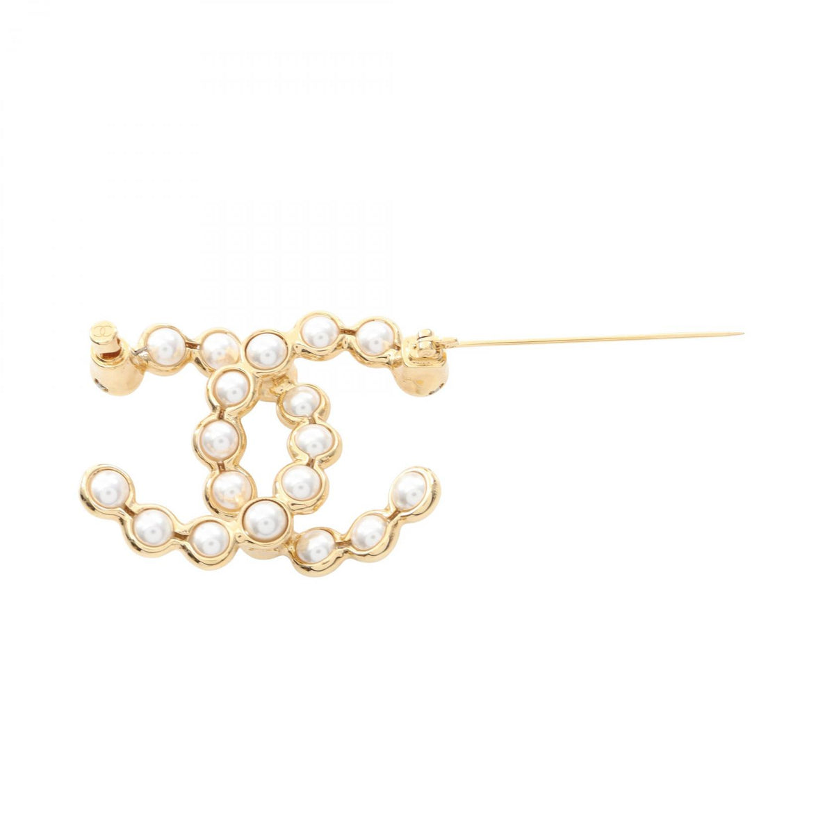 CHANEL Coco Mark GP Faux Pearl Brooch