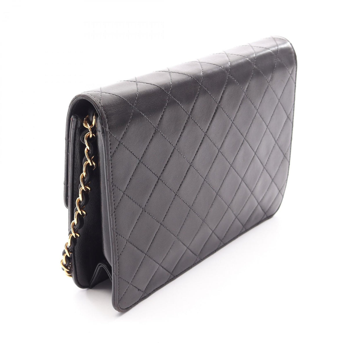 CHANEL Matelasse Single Black Lambskin Shoulder Bag
