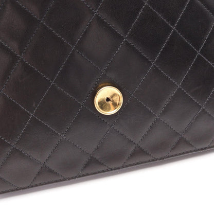 CHANEL Matelasse Single Black Lambskin Shoulder Bag