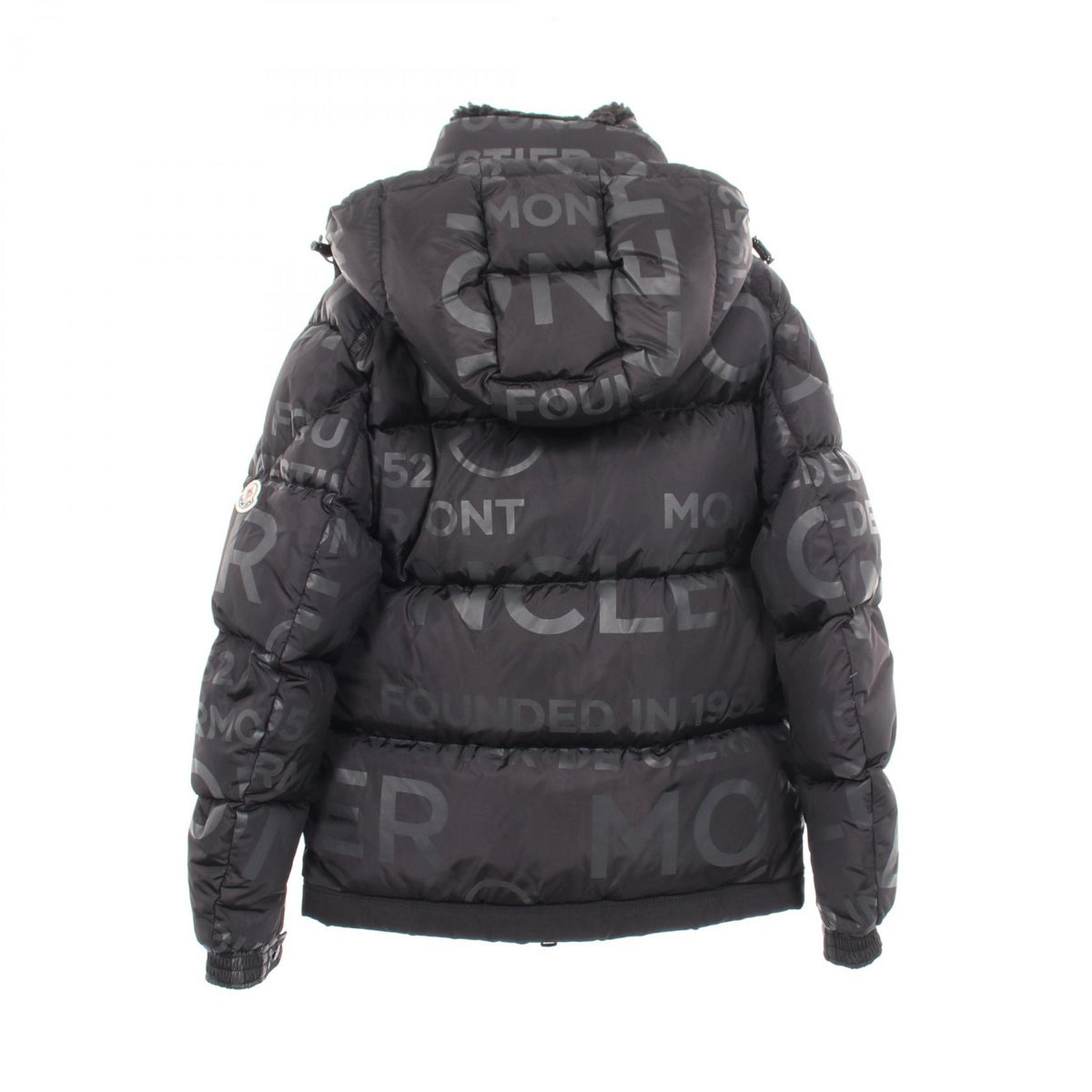 MONCLER TARENTAISE Down Fur Hood Nylon Jacket Black Size 1