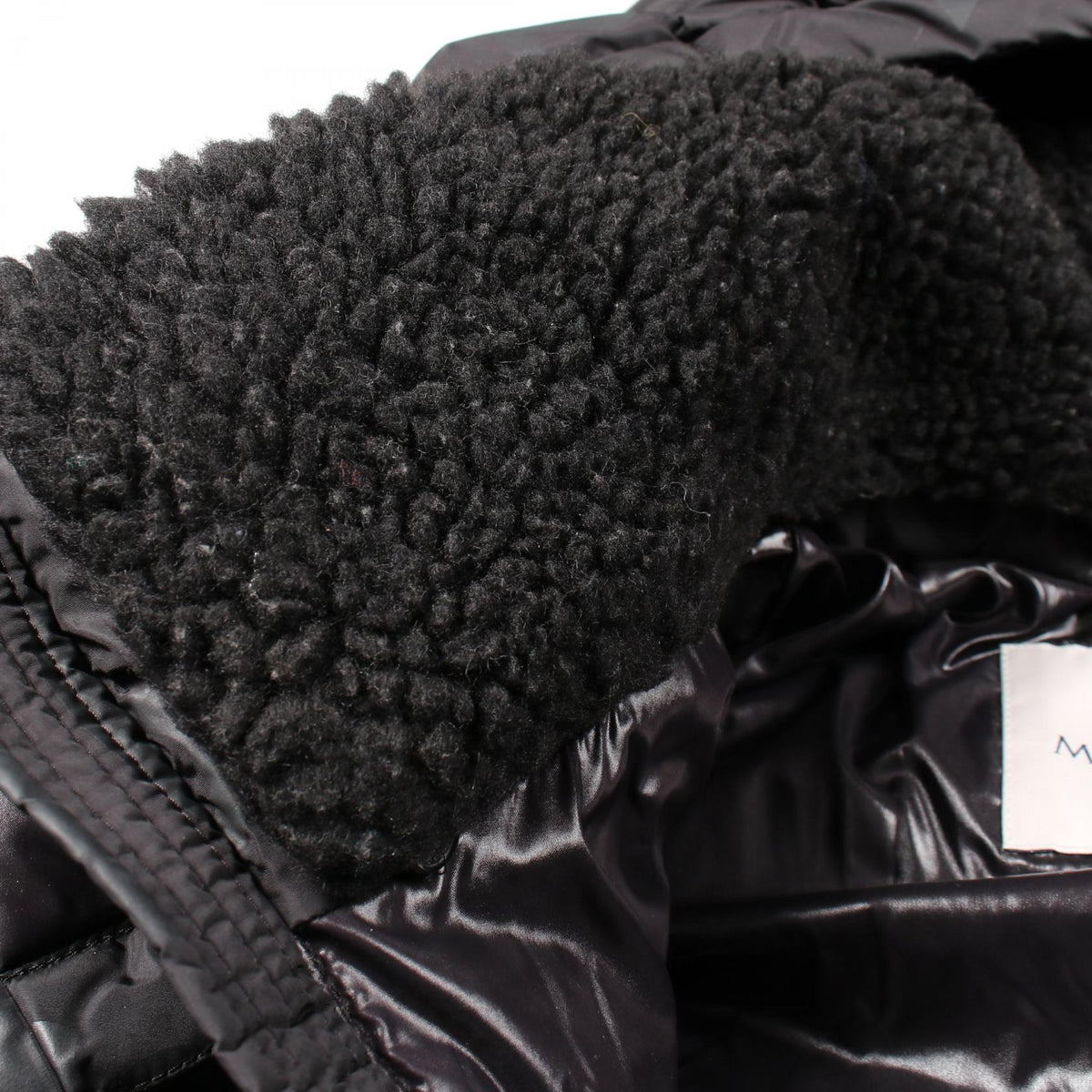 MONCLER TARENTAISE Down Fur Hood Nylon Jacket Black Size 1
