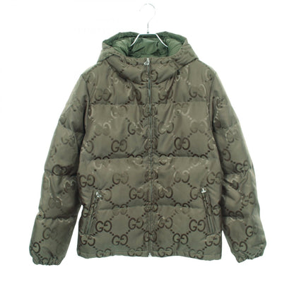 GUCCI Jumbo GG Hooded Nylon Down Jacket Khaki Size 44