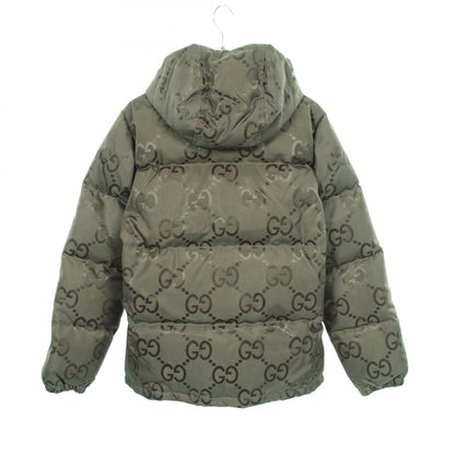 GUCCI Jumbo GG Hooded Nylon Down Jacket Khaki Size 44