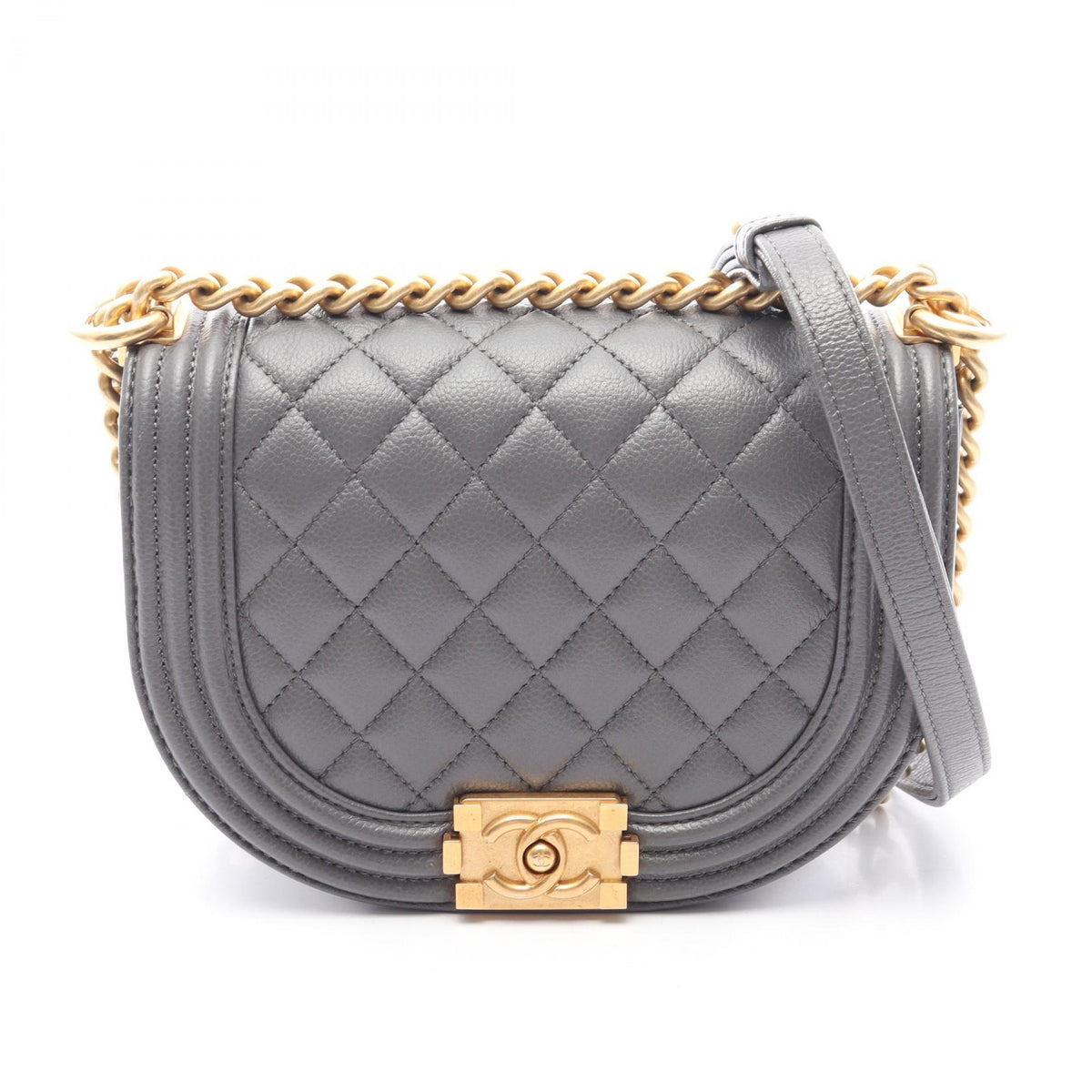 CHANEL Boy Chanel Small Caviar Skin Shoulder Bag