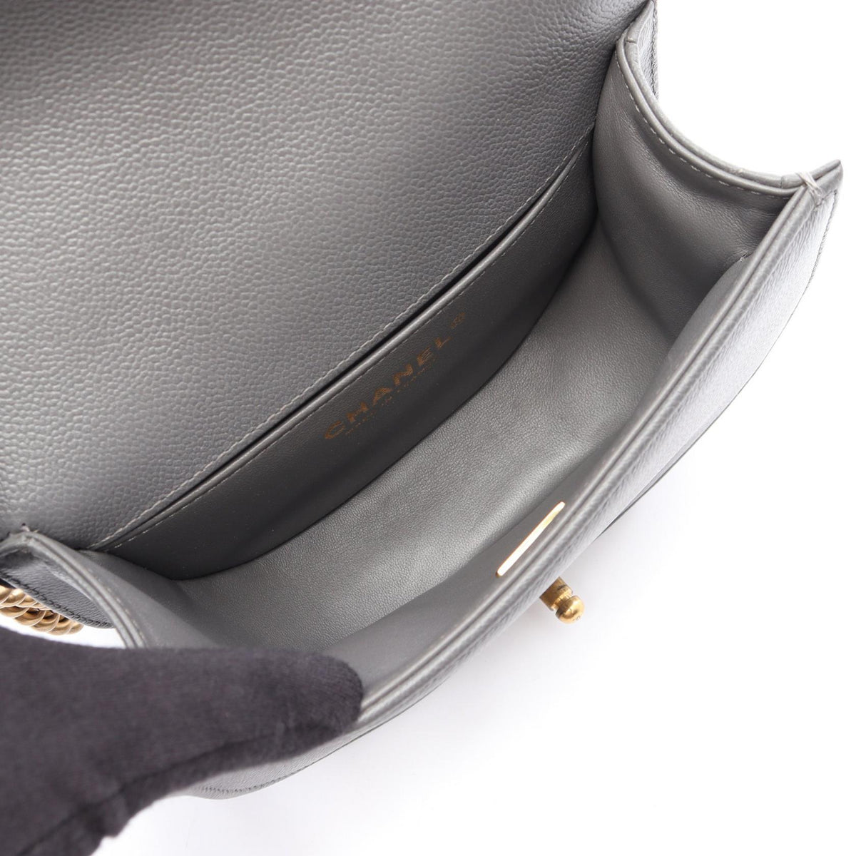CHANEL Boy Chanel Small Caviar Skin Shoulder Bag