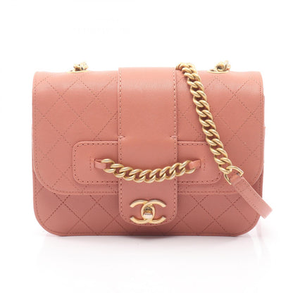 CHANEL Matelasse Leather Shoulder Bag Pink