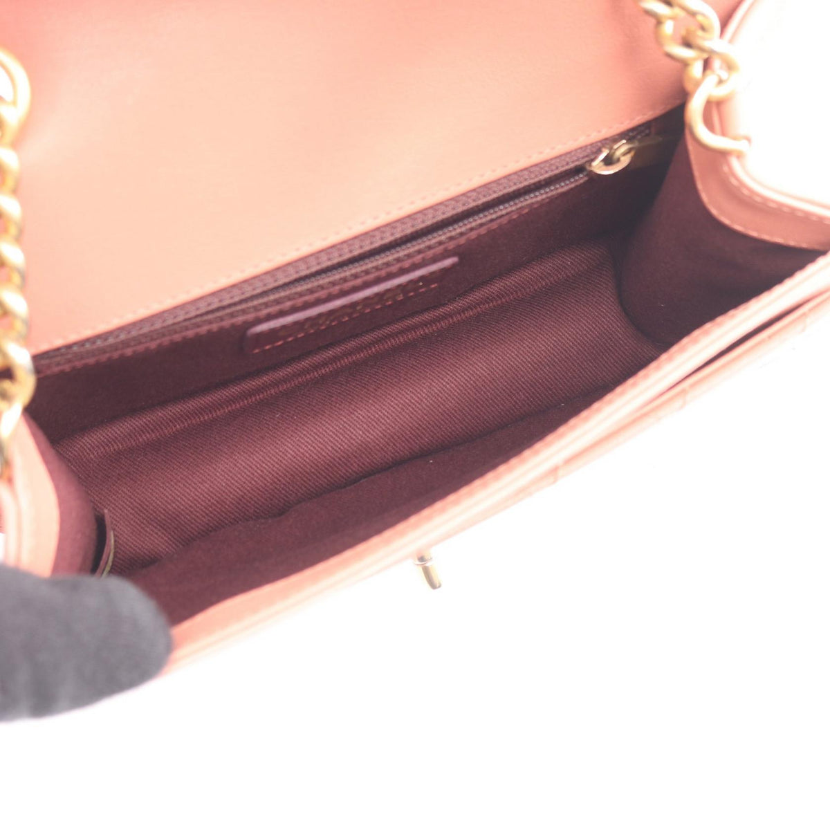 CHANEL Matelasse Leather Shoulder Bag Pink