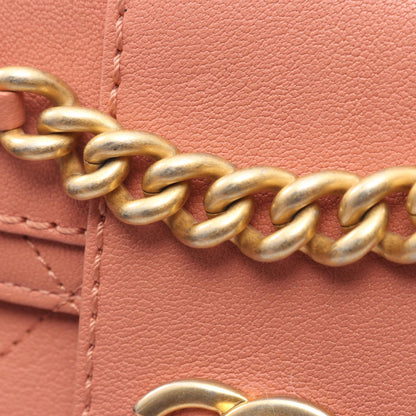 CHANEL Matelasse Leather Shoulder Bag Pink