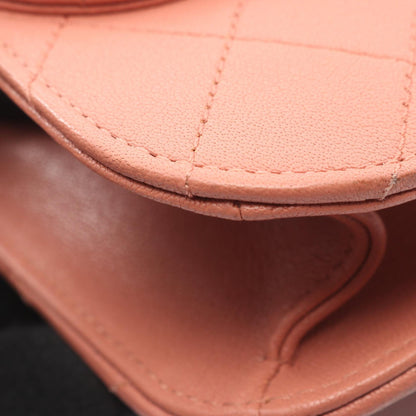 CHANEL Matelasse Leather Shoulder Bag Pink