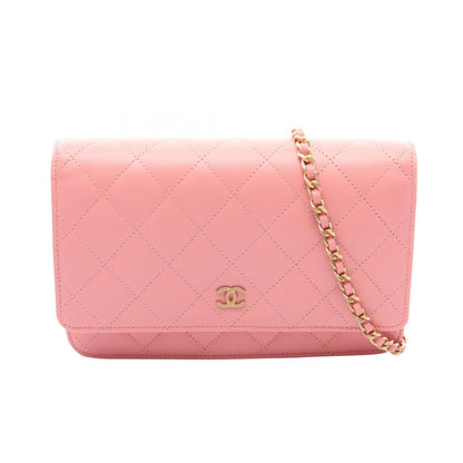 CHANEL Matelasse Shoulder Pink Lambskin Shoulder Bag
