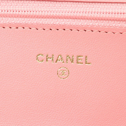 CHANEL Matelasse Shoulder Pink Lambskin Shoulder Bag
