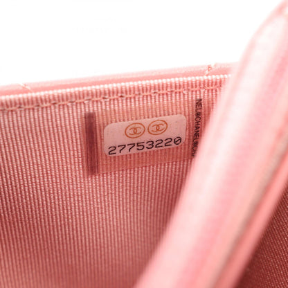 CHANEL Matelasse Shoulder Pink Lambskin Shoulder Bag