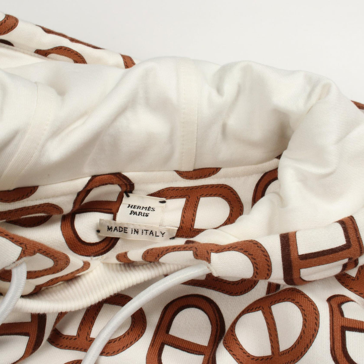HERMES Chaine d'Ancre Hooded Long Cotton Dress Size 34