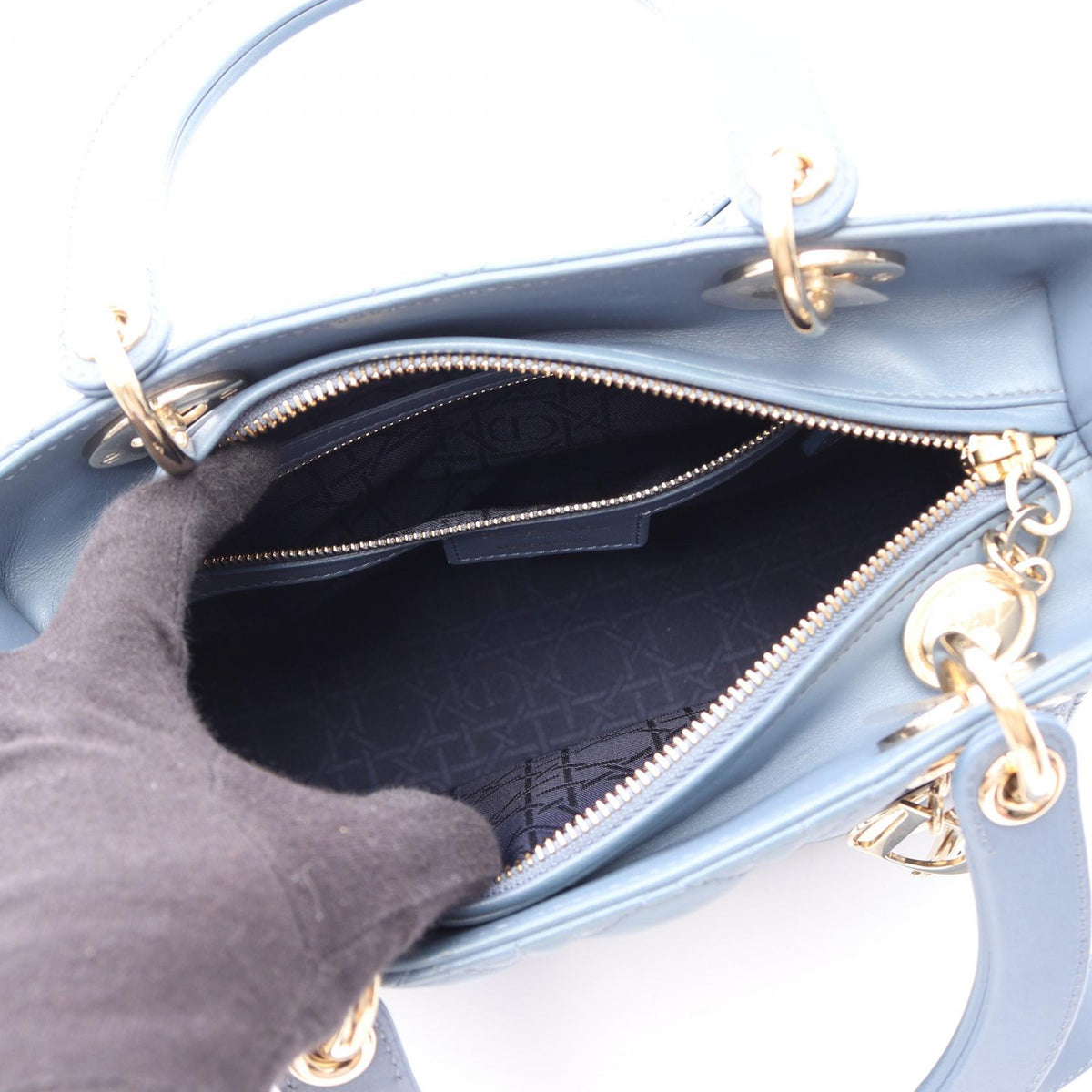 Dior Lady Dior Medium Cannage Handle Bag