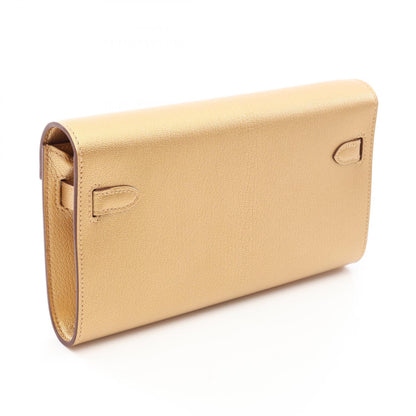 HERMES Kelly To Go Doré Chèvre Bag Gold
