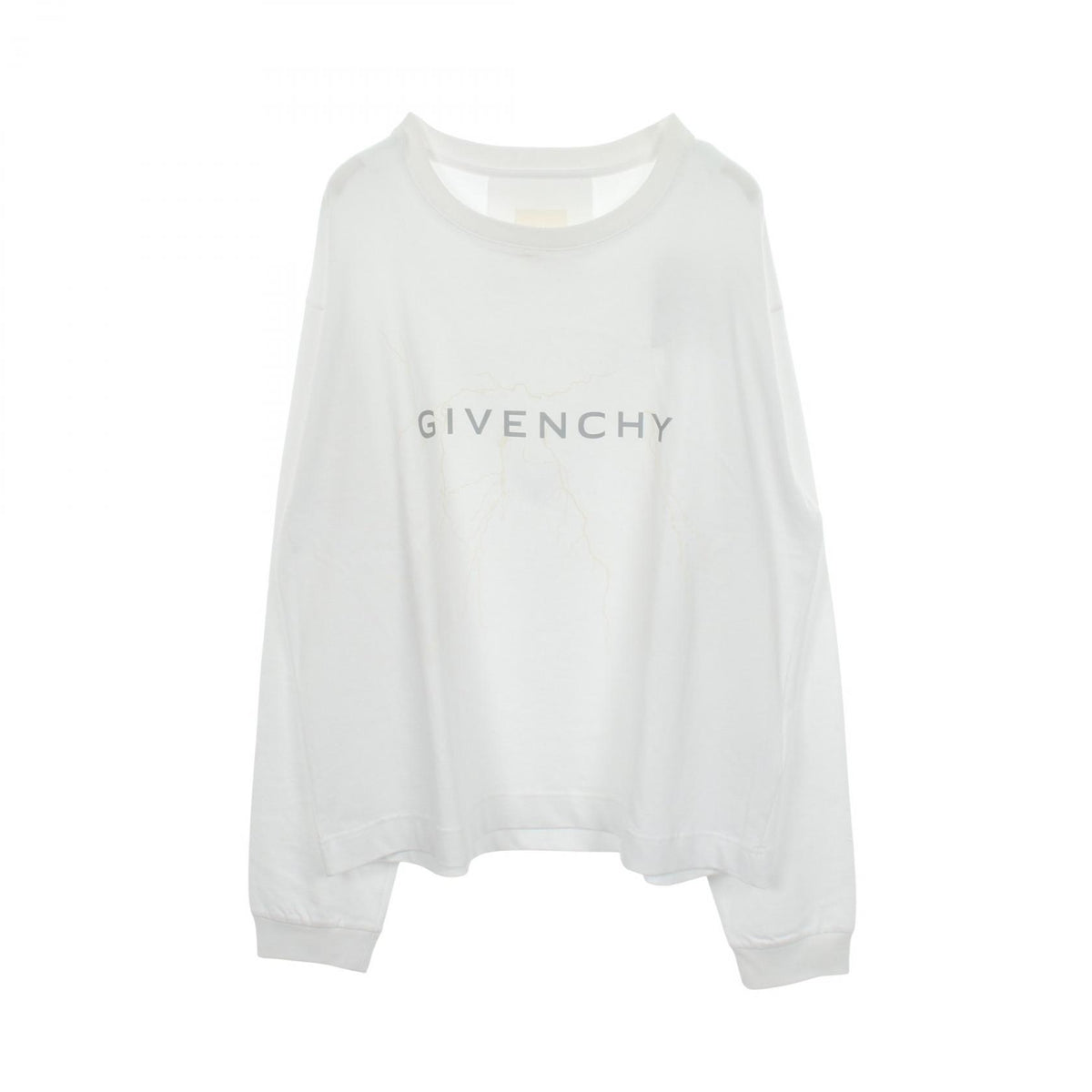 GIVENCHY Logo Print Cotton Long Sleeve T-Shirt White Size XL