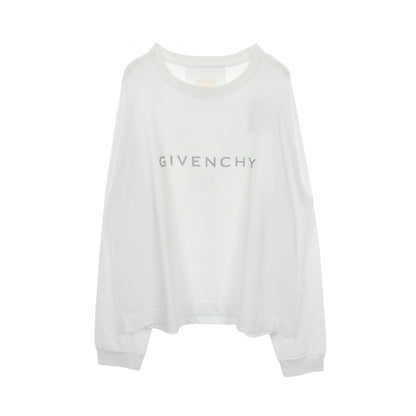 GIVENCHY Logo Print Cotton Long Sleeve T-Shirt White Size XL