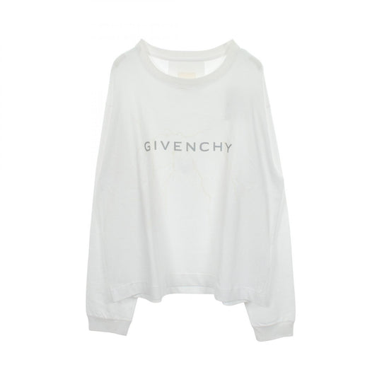GIVENCHY Logo Print Cotton Long Sleeve T-Shirt White Size XL