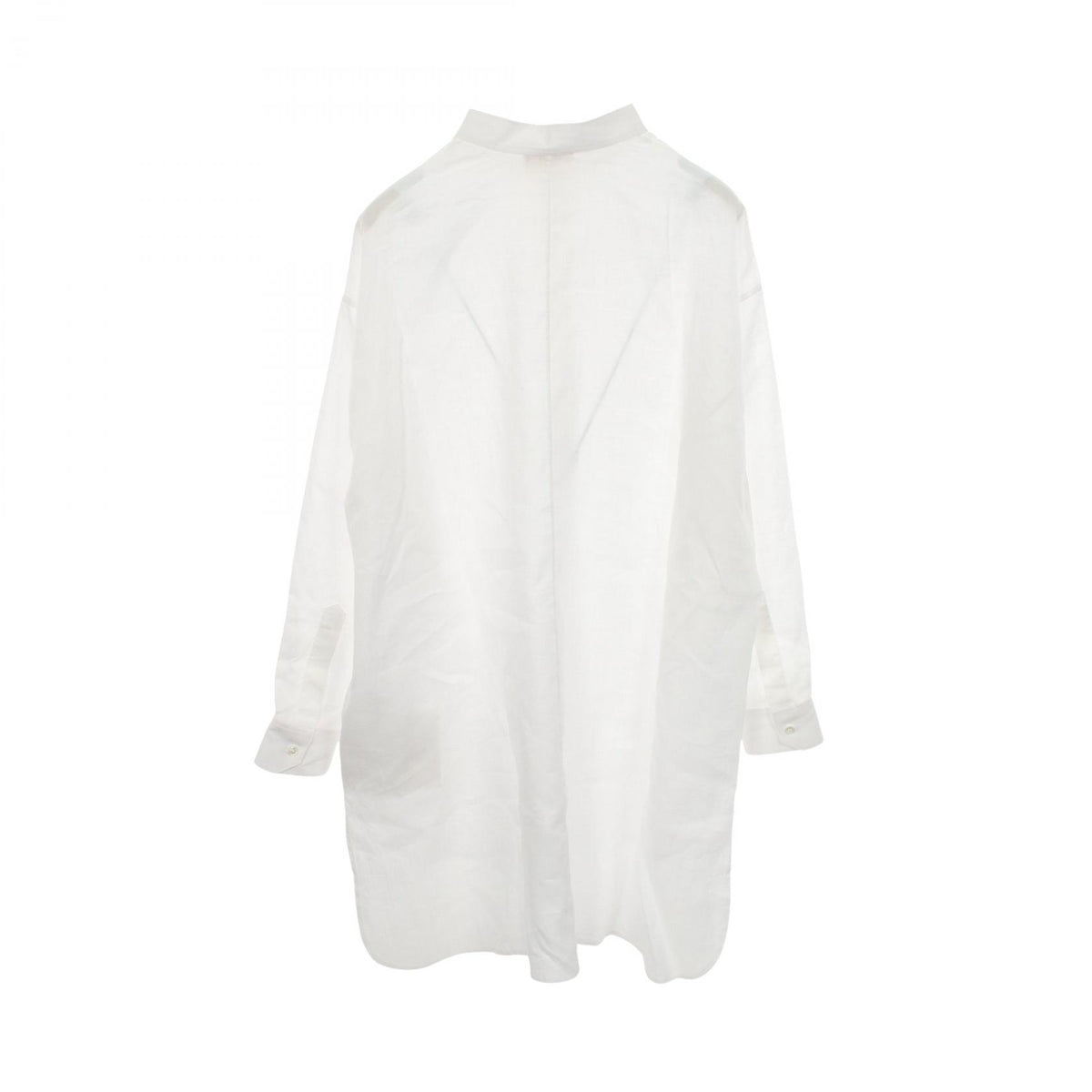 CELINE Stand Collar Long Sleeve Pullover Dress White Size 38