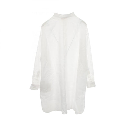 CELINE Stand Collar Long Sleeve Pullover Dress White Size 38