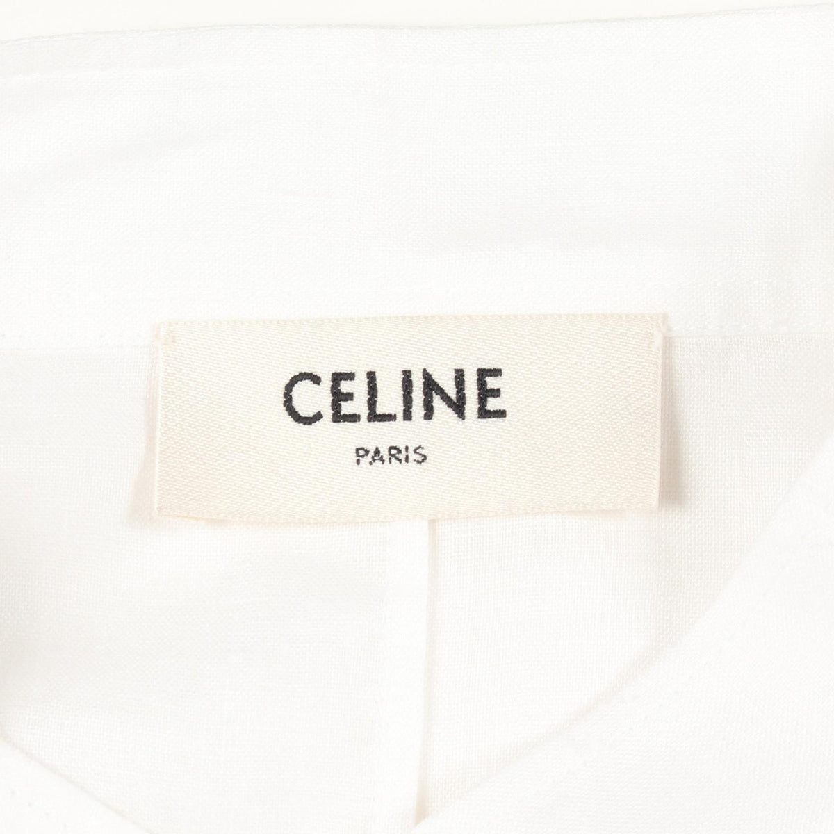 CELINE Stand Collar Long Sleeve Pullover Dress White Size 38