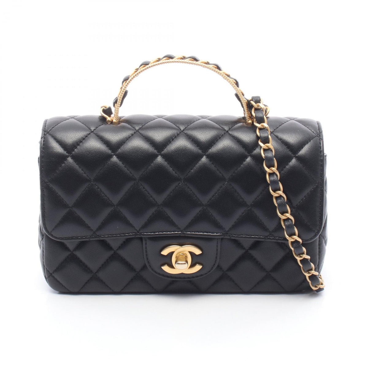 CHANEL Matelasse Top Handle Shoulder Bag