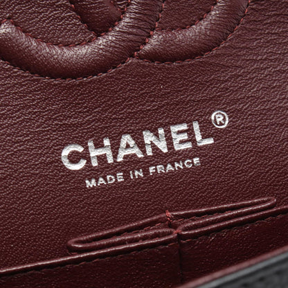 CHANEL Matelasse W Flap Shoulder Bag Black