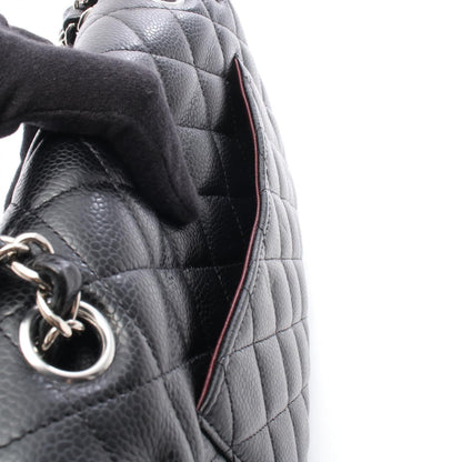 CHANEL Matelasse W Flap Shoulder Bag Black
