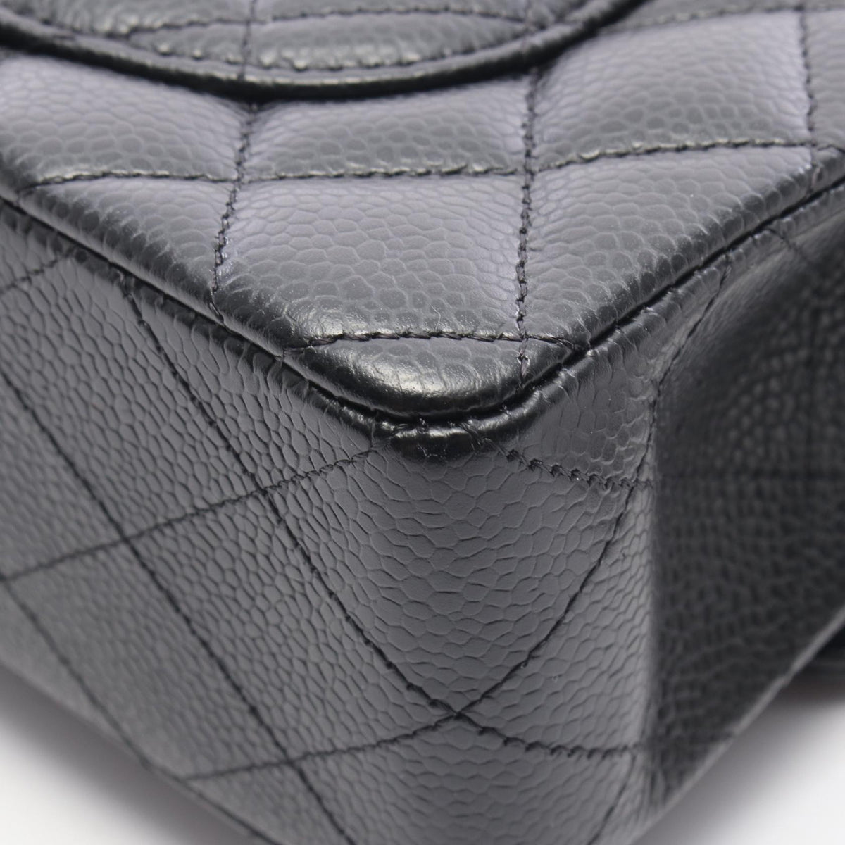CHANEL Matelasse W Flap Shoulder Bag Black